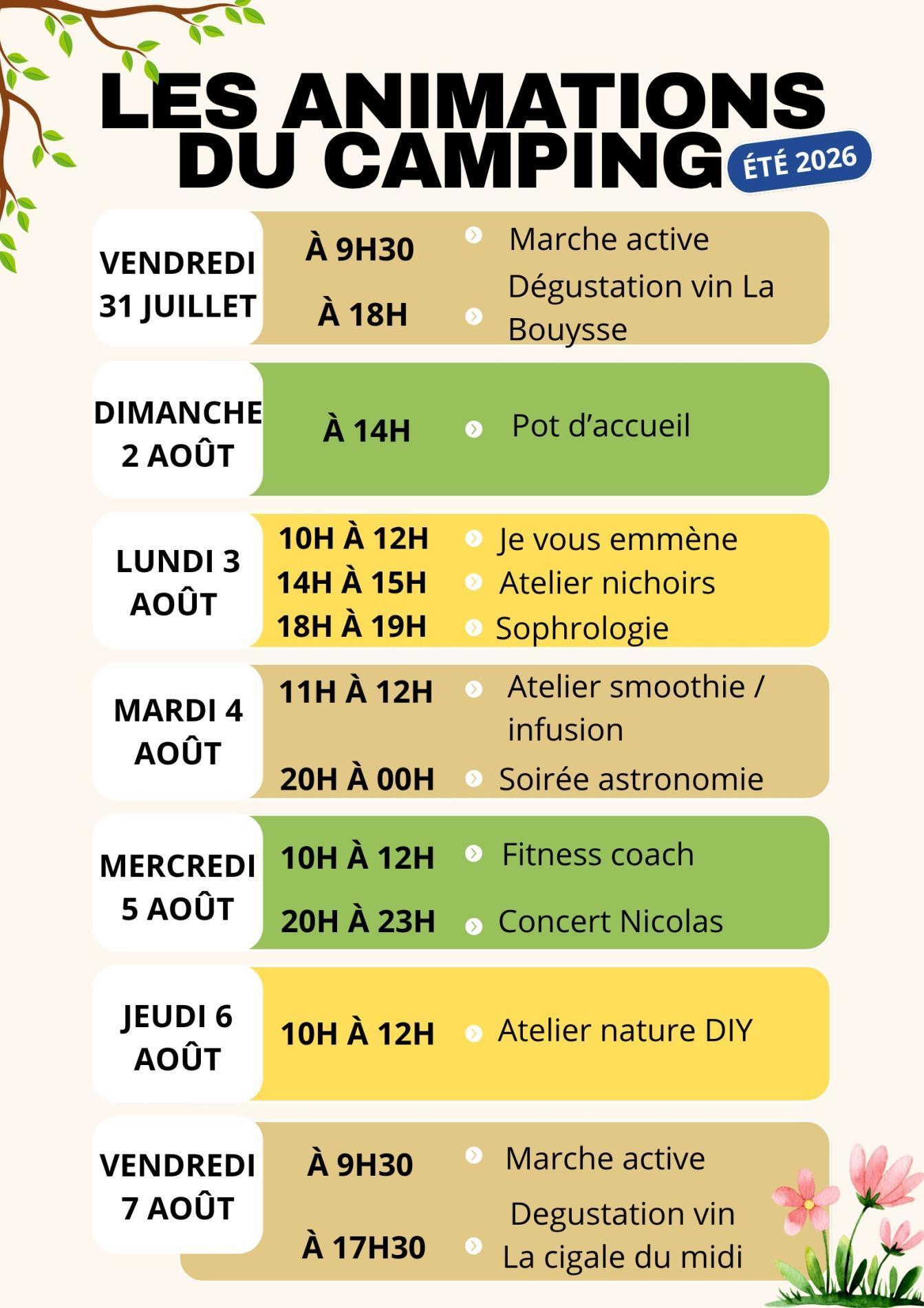 Animation été 2026